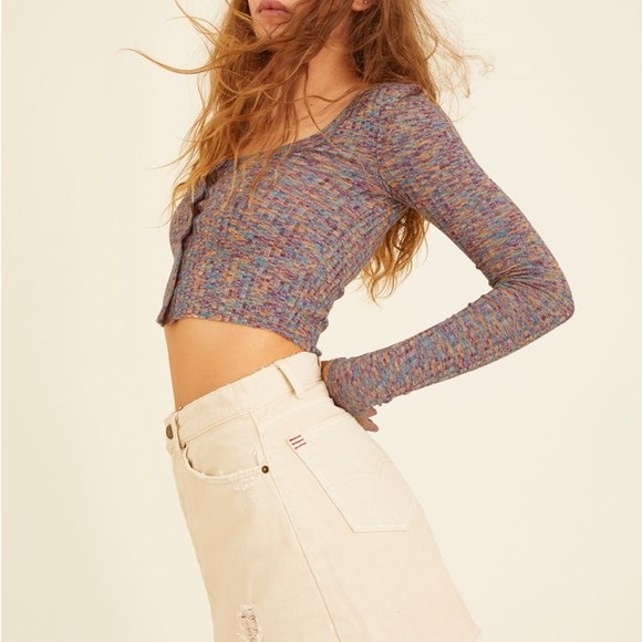 Urban Outfitters multicolor cardigan crop top - Picture 2 of 6